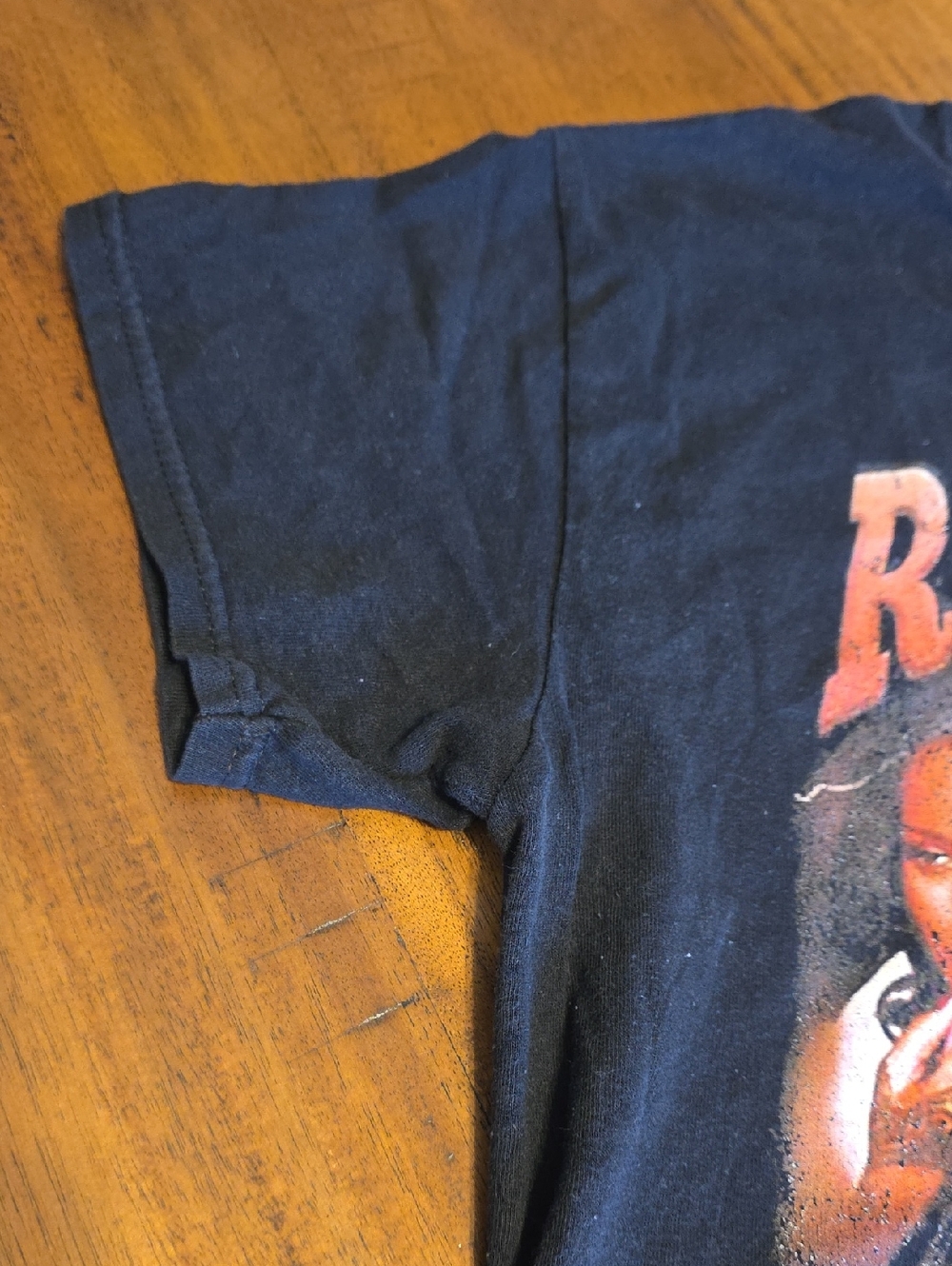 Rihanna Black Tee with Orange-Pink Band Graphic - Picture 5 of 8